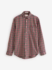 GANT Red 100% Cotton Regular Light Twill Check Shirt - Image 8 of 8