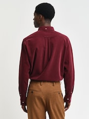GANT Red Regular 100% Cotton Untucked Corduroy Shirt - Image 3 of 9