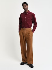GANT Red Regular 100% Cotton Untucked Corduroy Shirt - Image 5 of 9
