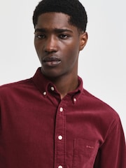 GANT Red Regular 100% Cotton Untucked Corduroy Shirt - Image 6 of 9