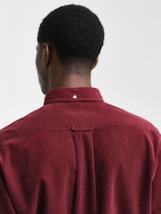 GANT Red Regular 100% Cotton Untucked Corduroy Shirt - Image 7 of 9