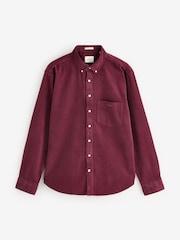 GANT Red Regular 100% Cotton Untucked Corduroy Shirt - Image 9 of 9