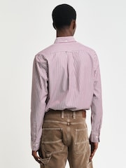 GANT Red 100% Cotton Regular Classic Poplin Stripe Shirt - Image 2 of 5