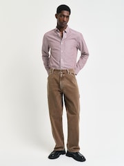 GANT Red 100% Cotton Regular Classic Poplin Stripe Shirt - Image 3 of 5