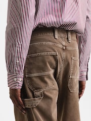GANT Red 100% Cotton Regular Classic Poplin Stripe Shirt - Image 4 of 5