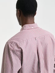 GANT Red 100% Cotton Regular Classic Poplin Stripe Shirt - Image 5 of 5