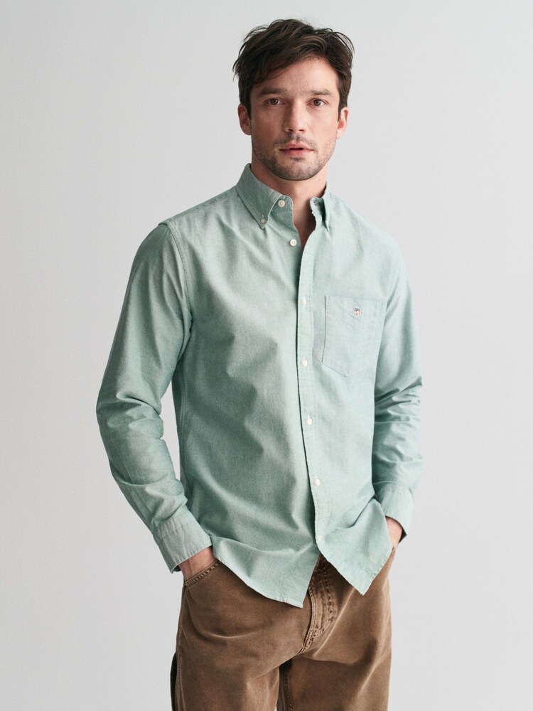 GANT Green Regular Classic Oxford 100% Cotton Shirt - Image 1 of 6 GANT Green Regular Classic Oxford 100% Cotton Shirt - Image 1 of 6