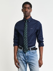 GANT Blue Slim Pinpoint Oxford 100% Cotton Shirt - Image 1 of 6
