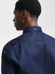 GANT Blue Slim Pinpoint Oxford 100% Cotton Shirt - Image 3 of 6