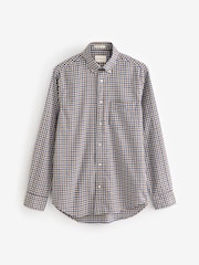 GANT Brown Regular Light Twill Gingham 100% Cotton Shirt - Image 7 of 7