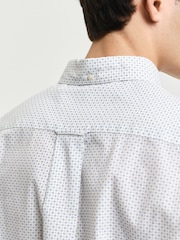 GANT Cream Regular Print Micro 100% Cotton Shirt - Image 4 of 6
