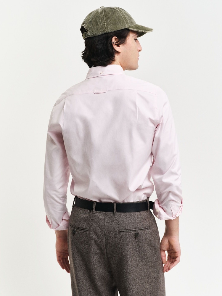 GANT Pink Slim Pinpoint Oxford 100% Cotton Shirt - Image 2 of 5
