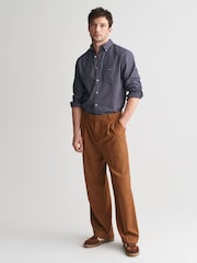 GANT Blue Regular Jaspe Tattersall 100% Cotton Shirt - Image 3 of 6