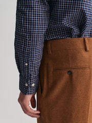 GANT Blue Regular Jaspe Tattersall 100% Cotton Shirt - Image 6 of 6
