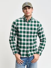 GANT Green 100% Cotton Regular Herringbone Check Shirt - Image 1 of 7