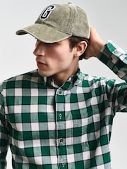 GANT Green 100% Cotton Regular Herringbone Check Shirt - Image 4 of 7