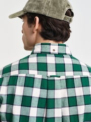 GANT Green 100% Cotton Regular Herringbone Check Shirt - Image 5 of 7