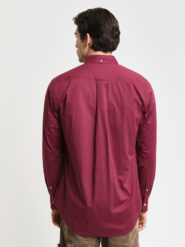 GANT Red Regular 100% Cotton Classic Poplin Shirt - Image 2 of 6