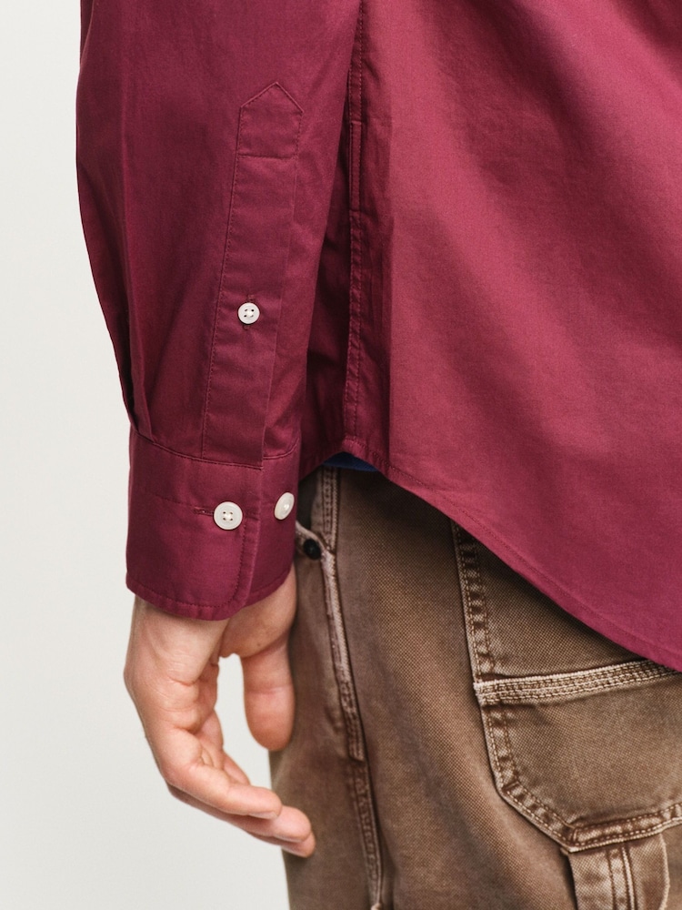 GANT Red Regular 100% Cotton Classic Poplin Shirt - Image 4 of 6