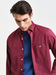 GANT Red Regular 100% Cotton Classic Poplin Shirt - Image 6 of 6