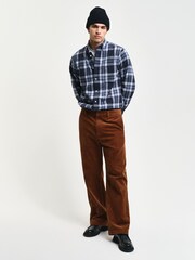GANT Blue Regular Tartan Melange 100% Cotton Check Shirt - Image 3 of 7