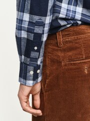GANT Blue Regular Tartan Melange 100% Cotton Check Shirt - Image 4 of 7