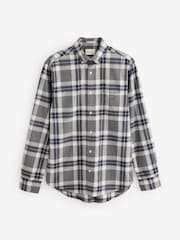GANT Grey Regular Tartan Melange 100% Cotton Check Shirt - Image 1 of 1