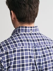 GANT Blue 100% Cotton Regular Light Twill Check Shirt - Image 4 of 7