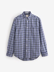 GANT Blue 100% Cotton Regular Light Twill Check Shirt - Image 7 of 7