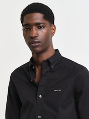 GANT Black Slim Pinpoint Oxford 100% Cotton Shirt - Image 5 of 7