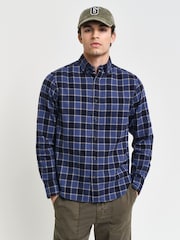 GANT Blue 100% Cotton Regular Herringbone Check Shirt - Image 1 of 7