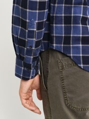 GANT Blue 100% Cotton Regular Herringbone Check Shirt - Image 4 of 7