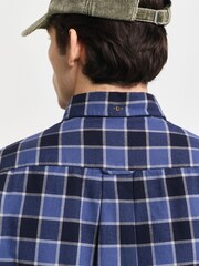 GANT Blue 100% Cotton Regular Herringbone Check Shirt - Image 5 of 7
