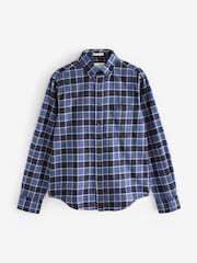 GANT Blue 100% Cotton Regular Herringbone Check Shirt - Image 7 of 7