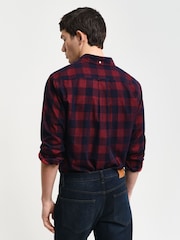 GANT Red Regular Corduroy 100% Cotton Check Shirt - Image 2 of 7