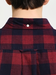 GANT Red Regular Corduroy 100% Cotton Check Shirt - Image 4 of 7