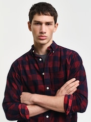 GANT Red Regular Corduroy 100% Cotton Check Shirt - Image 6 of 7