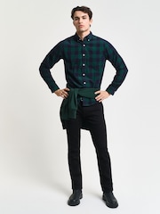 GANT Green Regular Corduroy 100% Cotton Check Shirt - Image 3 of 7