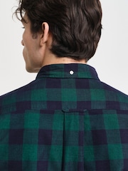 GANT Green Regular Corduroy 100% Cotton Check Shirt - Image 4 of 7