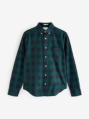GANT Green Regular Corduroy 100% Cotton Check Shirt - Image 7 of 7