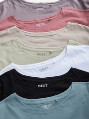 Multi Cap Sleeve 100% Cotton T-Shirts 7 Pack - Image 13 of 13