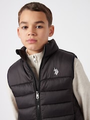 U.S. Polo Assn. Boys Panelled Quilted Gilet - Image 2 of 9