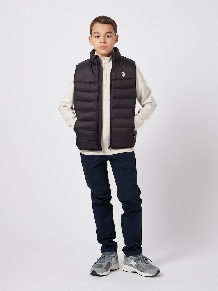 U.S. Polo Assn. Boys Panelled Quilted Gilet - Image 3 of 9