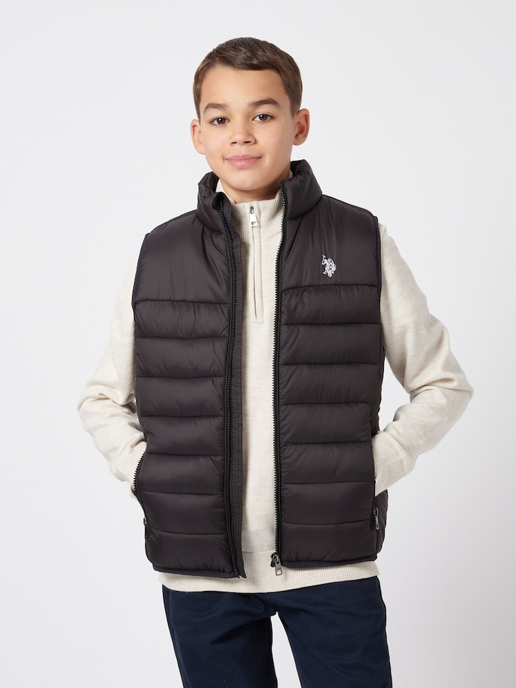 U.S. Polo Assn. Boys Panelled Quilted Gilet - Image 5 of 9