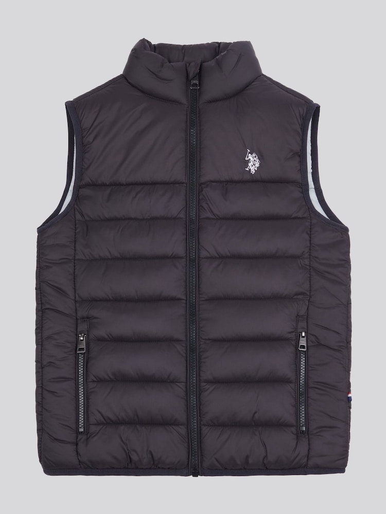 U.S. Polo Assn. Boys Panelled Quilted Gilet - Image 6 of 9