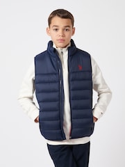 U.S. Polo Assn. Boys Panelled Quilted Gilet - Image 1 of 9