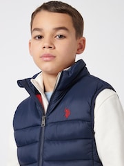 U.S. Polo Assn. Boys Panelled Quilted Gilet - Image 2 of 9