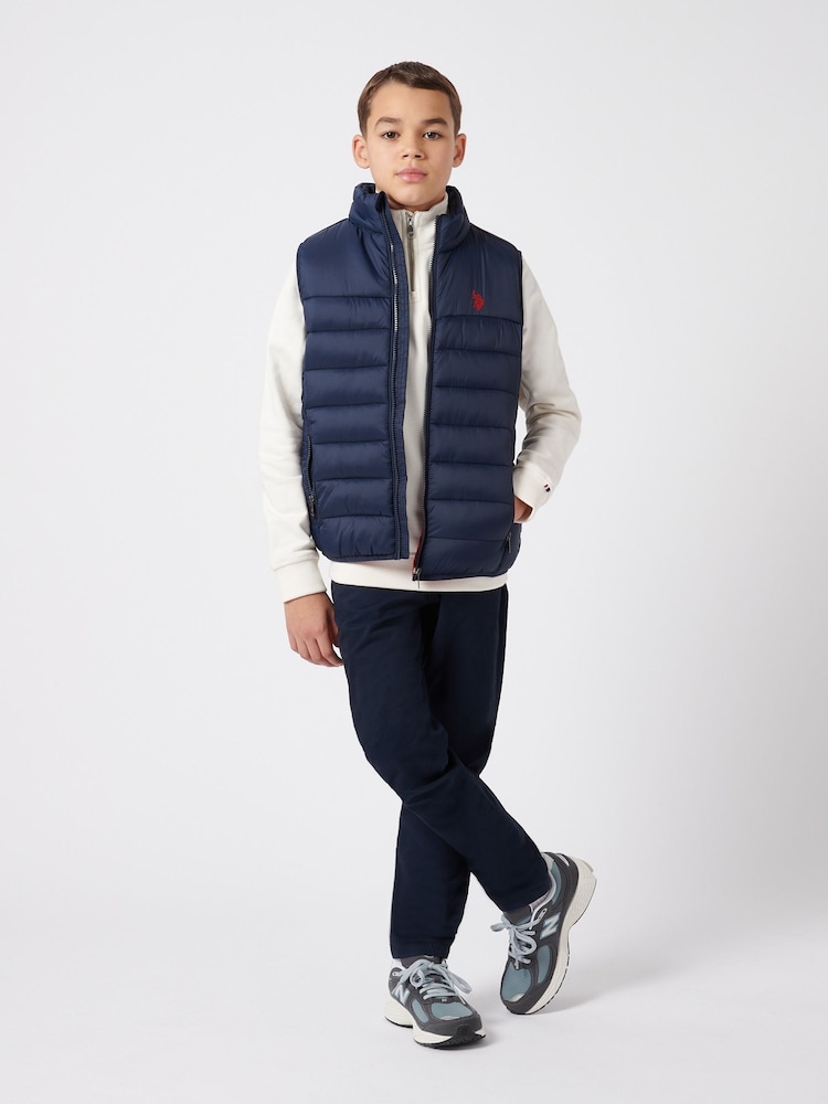 U.S. Polo Assn. Boys Panelled Quilted Gilet - Image 3 of 9