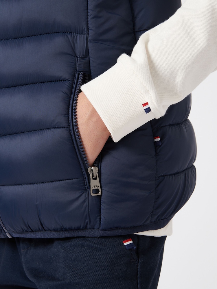 U.S. Polo Assn. Boys Panelled Quilted Gilet - Image 5 of 9