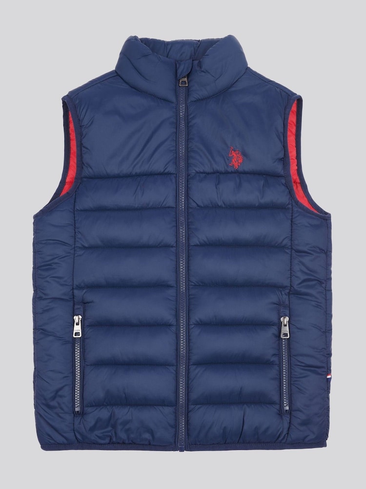 U.S. Polo Assn. Boys Panelled Quilted Gilet - Image 6 of 9